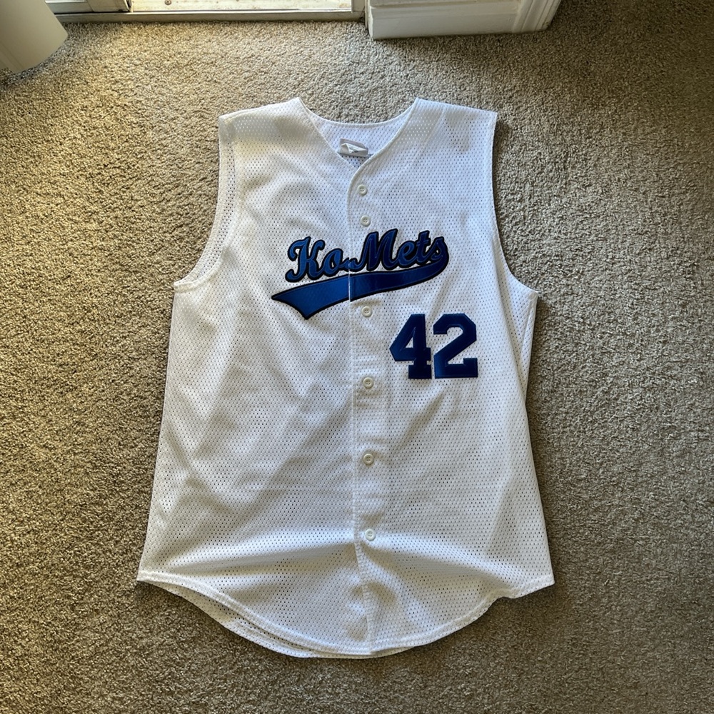 vintage white and blue jersey| $25